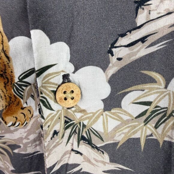 AllSaints Sumatra Hawaiian Tiger Print Shirt Size Medium C - Picture 5 of 9
